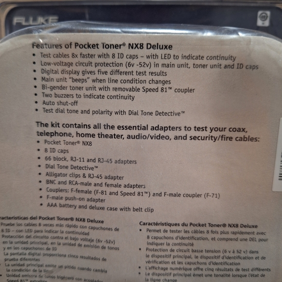 NWT Pocket Toner NX8 Delux Fluke Networks - Picture 5 of 5